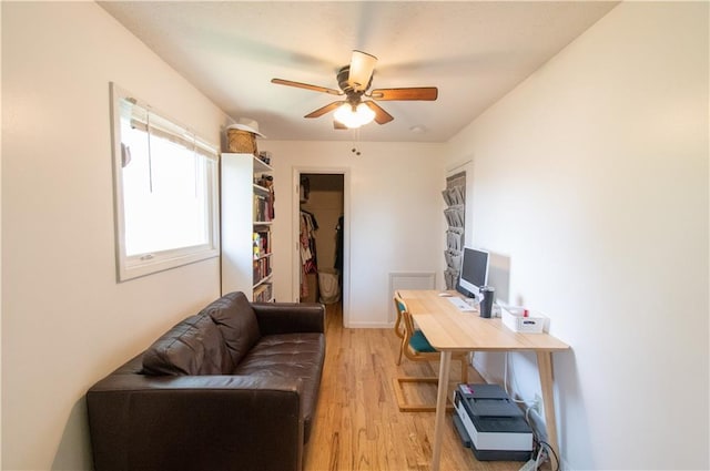 1739 W 26th St, Lawrence, KS 66047 - office featuring ceiling fan and light wood-style floors
