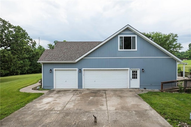 35705 E Rd Mize Rd, Oak Grove, MO 64075 - view of front of home with a front lawn, a shingled roof, and concrete driveway