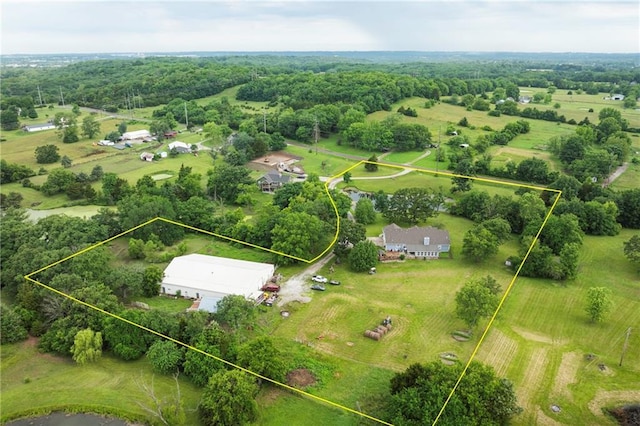 35705 E Rd Mize Rd, Oak Grove, MO 64075 - overview of rural landscape with property parcel outlined