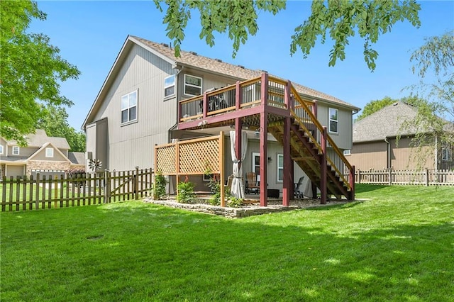 4316 Grand Ave, Leavenworth, KS 66048 - rear view of house featuring a deck and stairway