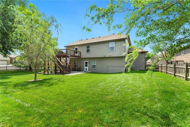 4316 Grand Ave, Leavenworth, KS 66048 - back of house featuring stairs, a deck, and a patio