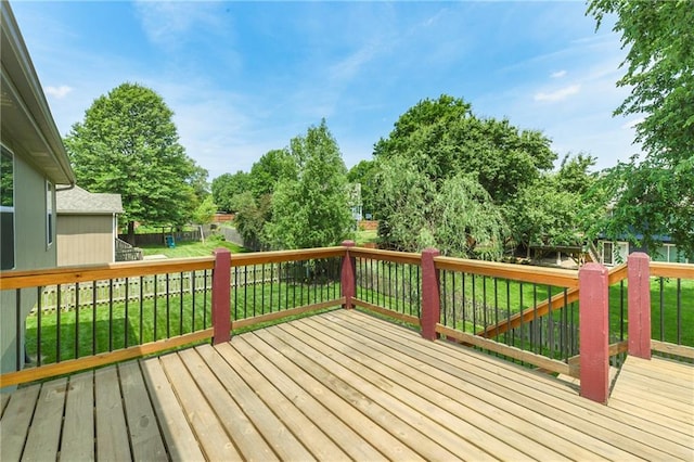 4316 Grand Ave, Leavenworth, KS 66048 - wooden terrace with a yard