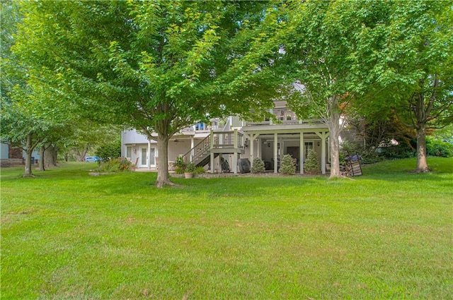18765 S Alden St, Olathe, KS 66062 - view of grassy yard featuring stairs