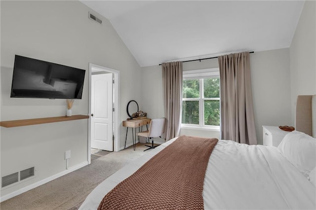 1610 Renea Ct, Kearney, MO 64060 - bedroom with vaulted ceiling, light colored carpet, and baseboards