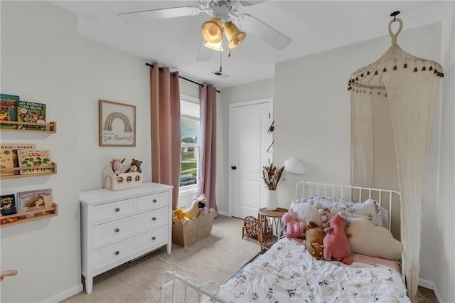 1610 Renea Ct, Kearney, MO 64060 - bedroom featuring light carpet, baseboards, and ceiling fan