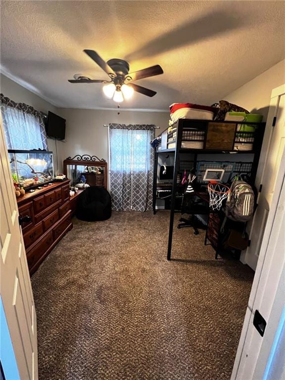 414 S 3rd St, Humboldt, KS 66748 - bedroom featuring a textured ceiling and carpet floors