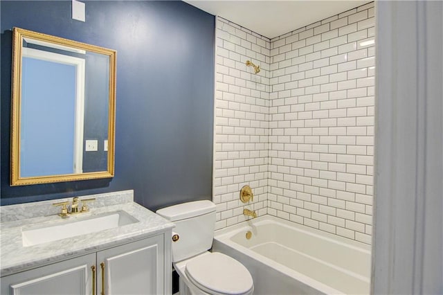 9920 Juniper Ln, Overland Park, KS 66207 - bathroom with toilet, vanity, and washtub / shower combination
