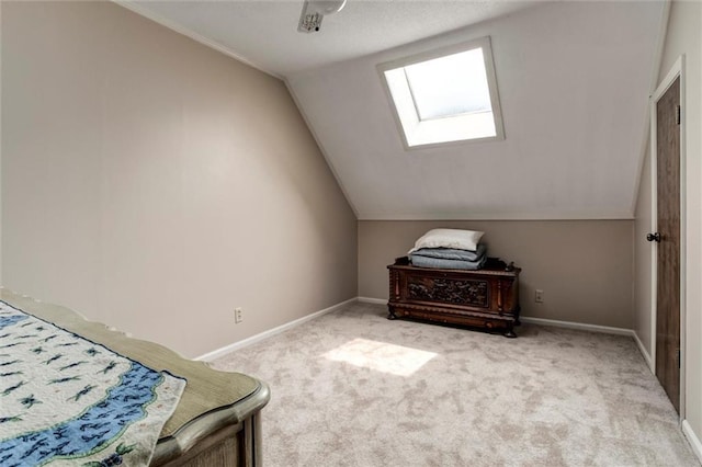 732 W 121st St, Kansas City, MO 64145 - bedroom featuring a skylight, carpet, and vaulted ceiling