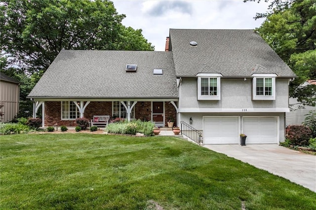 732 W 121st St, Kansas City, MO 64145 - view of front of house featuring driveway, a front lawn, a shingled roof, and an attached garage