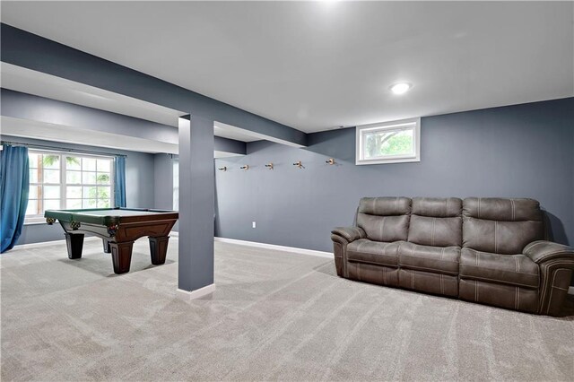 3200 NW 51st Ter, Blue Springs, MO 64015 - rec room with carpet and billiards table