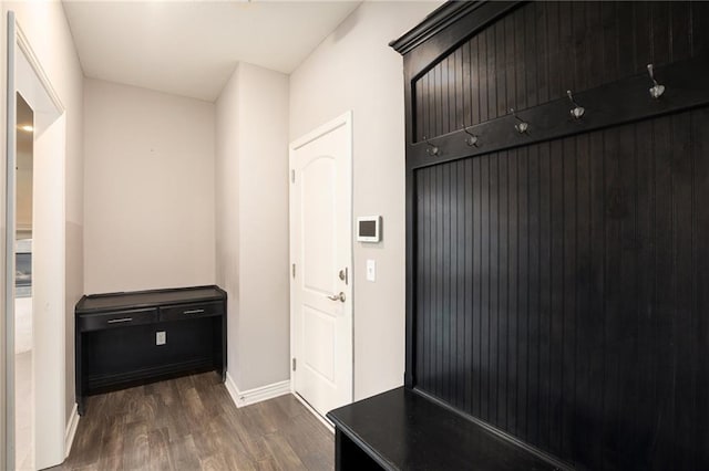 1532 SW Cross Creek Dr, Lees Summit, MO 64082 - mudroom with dark wood finished floors and baseboards