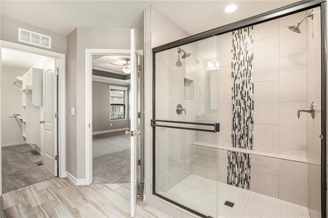 1532 SW Cross Creek Dr, Lees Summit, MO 64082 - full bath with a stall shower and recessed lighting