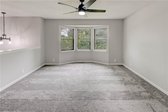 113 SE 250th Rd, Warrensburg, MO 64093 - carpeted spare room with ceiling fan, a textured ceiling, and a chandelier