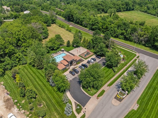 8709 Pine St, Lenexa, KS 66220 - drone / aerial view of a pool area