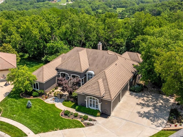 8709 Pine St, Lenexa, KS 66220 - view from above of property featuring a forest