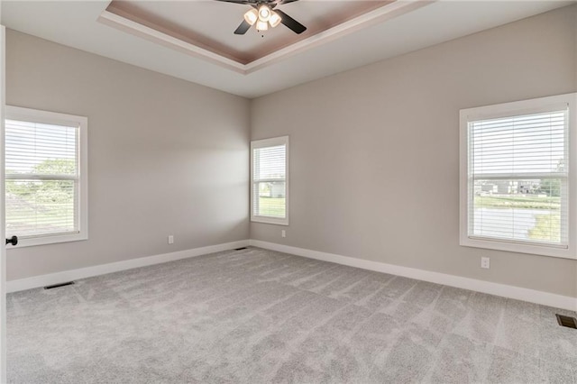 18722 W 169th Ter, Olathe, KS 66062 - empty room with healthy amount of natural light, baseboards, and a tray ceiling