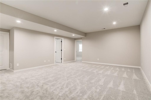 18722 W 169th Ter, Olathe, KS 66062 - basement with recessed lighting, light carpet, and baseboards