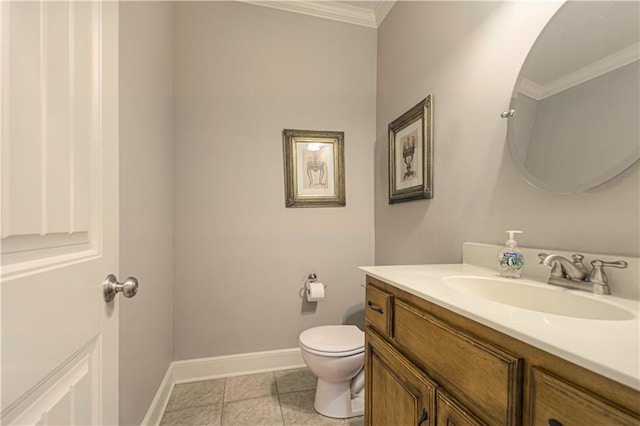 16321 Nieman Rd, Overland Park, KS 66062 - bathroom featuring ornamental molding, vanity, and tile patterned floors