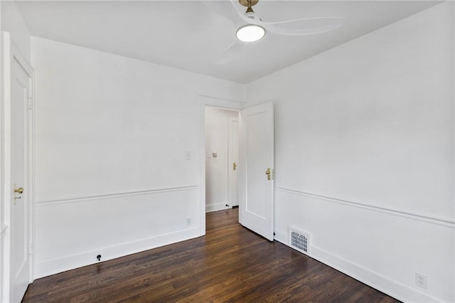 17 E 65th Ter, Kansas City, MO 64113 - unfurnished room with ceiling fan and dark wood-type flooring