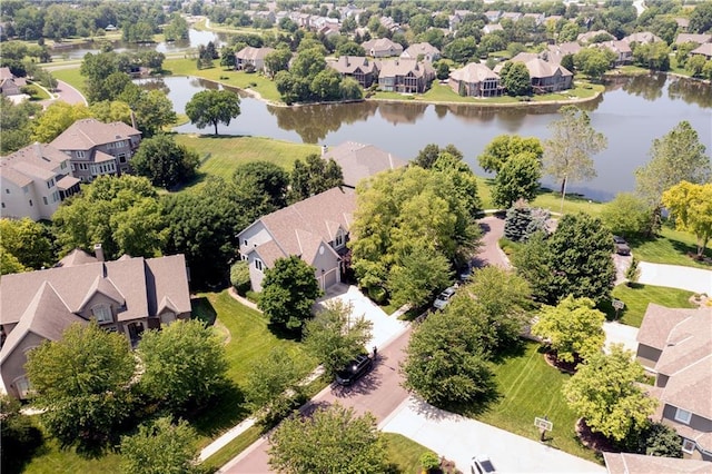 14911 Outlook Ln, Overland Park, KS 66223 - aerial perspective of suburban area featuring a nearby body of water