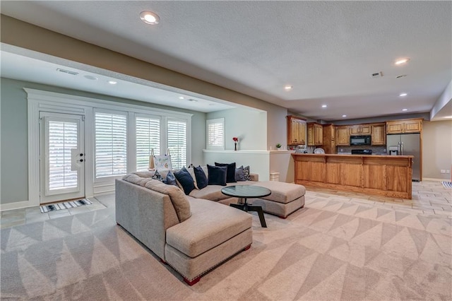 14911 Outlook Ln, Overland Park, KS 66223 - living area with light carpet and recessed lighting