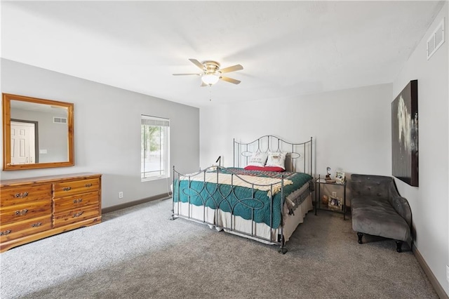 19109 Quinn Rd, Trimble, MO 64492 - bedroom with carpet, baseboards, and a ceiling fan
