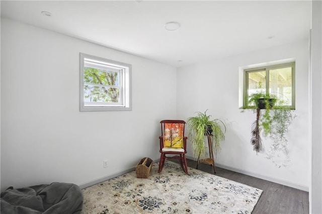 19109 Quinn Rd, Trimble, MO 64492 - sitting room with baseboards and wood finished floors