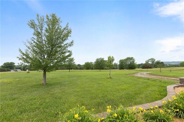 25549 Chieftain Rd, Lawrence, KS 66044 - view of green lawn featuring a view of countryside