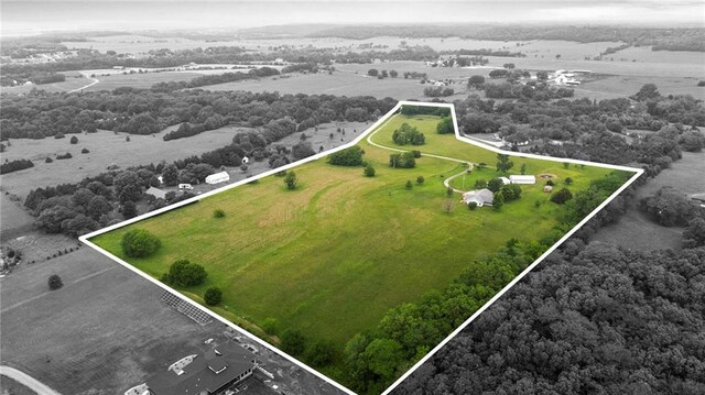 25549 Chieftain Rd, Lawrence, KS 66044 - overview of rural landscape with property boundaries highlighted