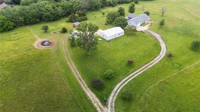 25549 Chieftain Rd, Lawrence, KS 66044 - aerial overview of property's location featuring rural landscape