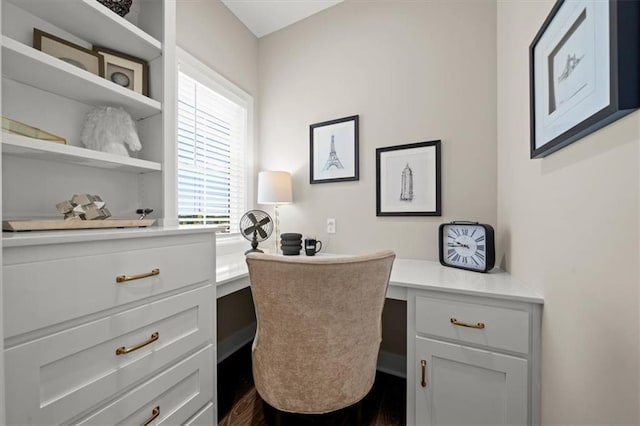 8215 Aurora St, Lenexa, KS 66220 - office with built in study area and wood finished floors
