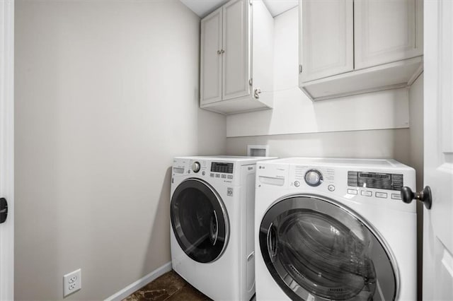 9154 Shady Bend Rd, Lenexa, KS 66227 - washroom with cabinet space and separate washer and dryer