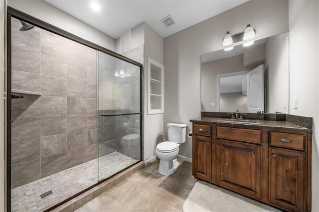 9154 Shady Bend Rd, Lenexa, KS 66227 - full bath featuring vanity, a shower stall, and tile patterned flooring