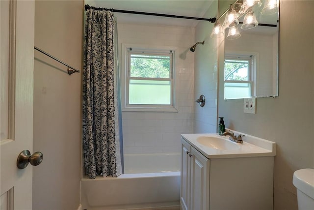 3512 Harvard Ave, Independence, MO 64052 - bathroom with healthy amount of natural light, vanity, and shower / bath combo