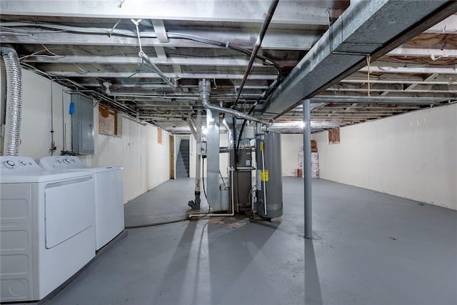 3512 Harvard Ave, Independence, MO 64052 - unfinished below grade area with water heater and washer and dryer
