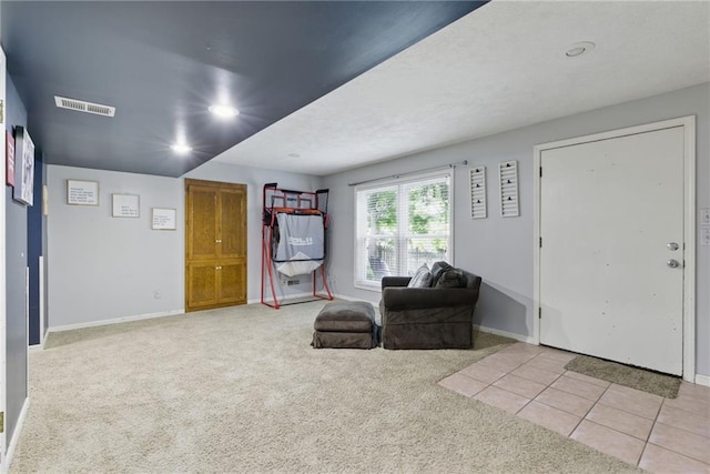 11409 Riley St, Overland Park, KS 66210 - living area featuring carpet flooring and recessed lighting