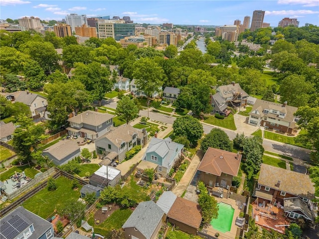4930 Holly St, Kansas City, MO 64112 - aerial view of property and surrounding area featuring nearby urban area