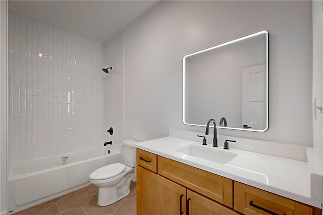 350 NW 1201st Rd, Holden, MO 64040 - full bathroom with vanity, washtub / shower combination, and tile patterned floors
