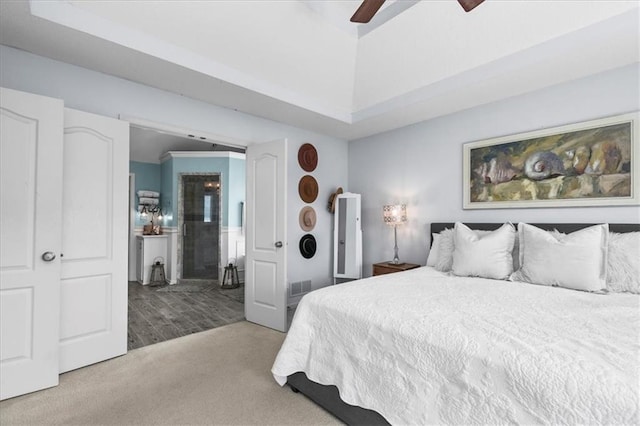 600 SW Gentry Ln, Lees Summit, MO 64081 - carpeted bedroom featuring ceiling fan