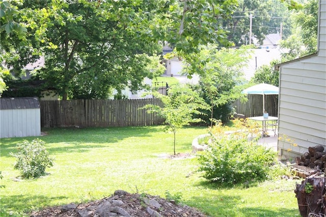 421 N Nettleton Ave, Bonner Springs, KS 66012 - fenced backyard with a storage unit
