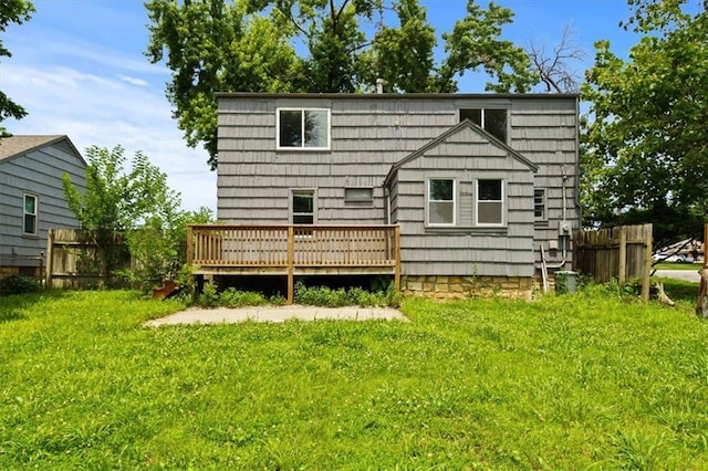13623 W 95th St, Lenexa, KS 66215 - rear view of house featuring a wooden deck