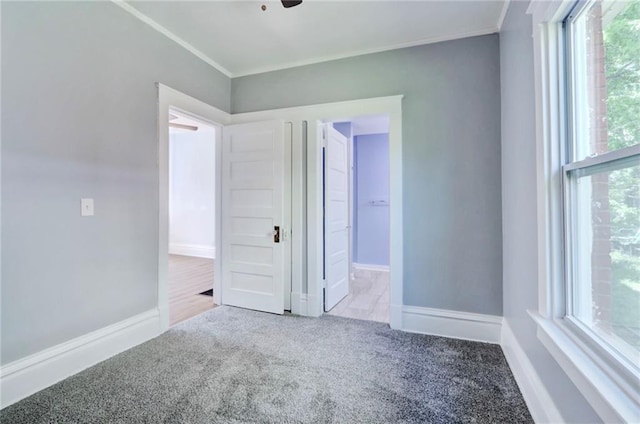 3521 Windsor Ave, Kansas City, MO 64123 - carpeted empty room with plenty of natural light, ornamental molding, and baseboards