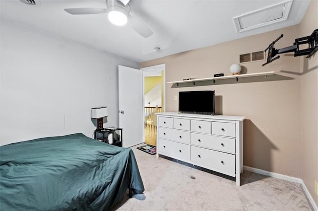 115 Adkins Rd, Glenaire, MO 64068 - bedroom with light carpet and a ceiling fan