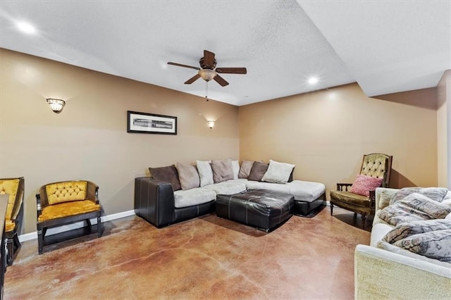 115 Adkins Rd, Glenaire, MO 64068 - living room with ceiling fan, carpet, and recessed lighting