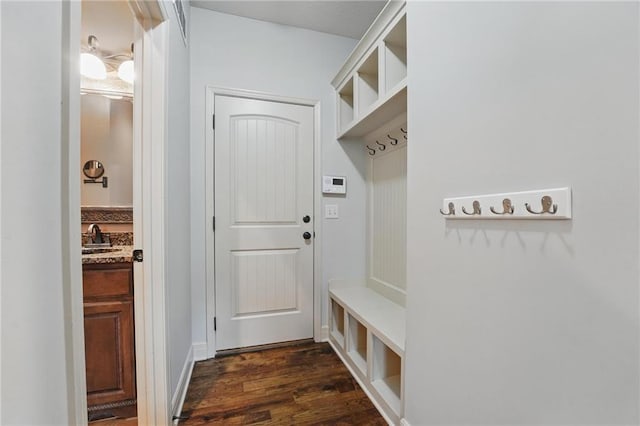 9332 W 158th St, Overland Park, KS 66221 - mudroom with dark wood-style flooring