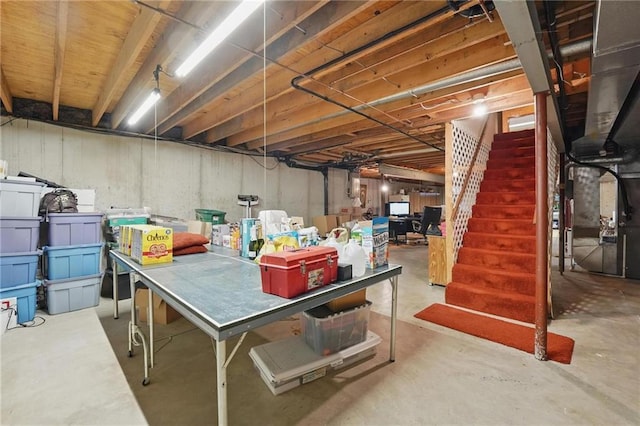 8206 Parkhill Cir, Lenexa, KS 66215 - unfinished basement with stairs