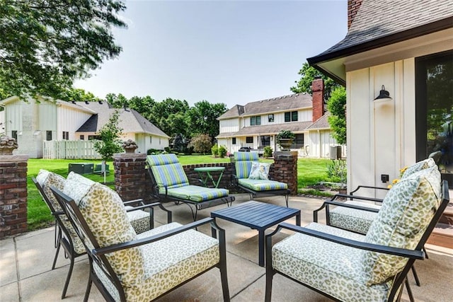8311 Wenonga Rd, Leawood, KS 66206 - view of patio with an outdoor living space and a residential view