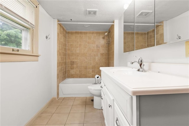 800 Brown Ave, Osawatomie, KS 66064 - full bathroom featuring vanity, tile patterned floors, toilet, shower / tub combination, and baseboards