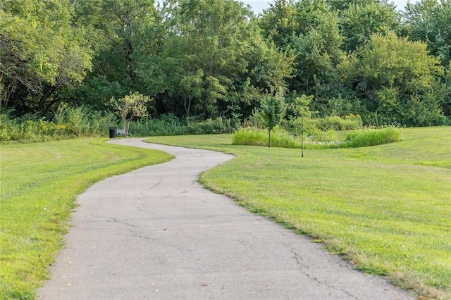 1505 SW Georgetown Dr, Lees Summit, MO 64082 - view of community featuring a yard and a forest view