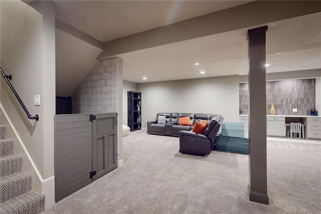 3201 SE 3rd St, Lees Summit, MO 64063 - living area with carpet and recessed lighting